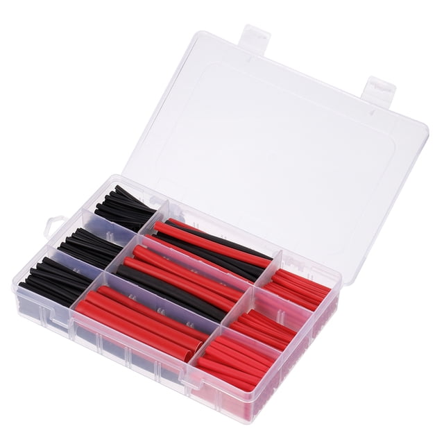 300uds Termorretráctil Tubo Kit 3:1 Doble Pared Adhesivo Termorretráctil Tubo 1/8 3/16 1/4 3/8 para Eléctrico Cable Alambre Envoltura 5 Tamaño