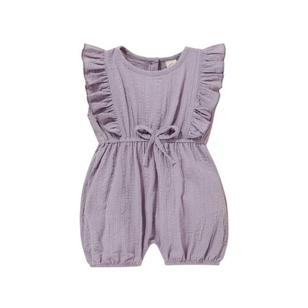 

Baby Boys Girls Sleeveless Solid Ruffles Romper Jumpsuit Clothes
