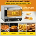 thumbnail image 3 of KFFKFF Commercial Convection Oven, 21L/19Qt, Quarter-Size Conventional Oven Countertop, 1440W 3-Tier Toaster w/ Front Glass Door, Electric Baking Oven w/ Trays Wire Racks Clip Gloves, 3 of 9