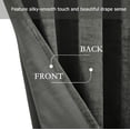 thumbnail image 4 of Chezmoi Collection Parker Premium Textured Velvet Grommet Curtain Set, 2 Panels with 2 Tiebacks, Elegant Bedroom Living Room Darkening Window Treatment, 50" W x 84" L, Dark Gray, 4 of 9
