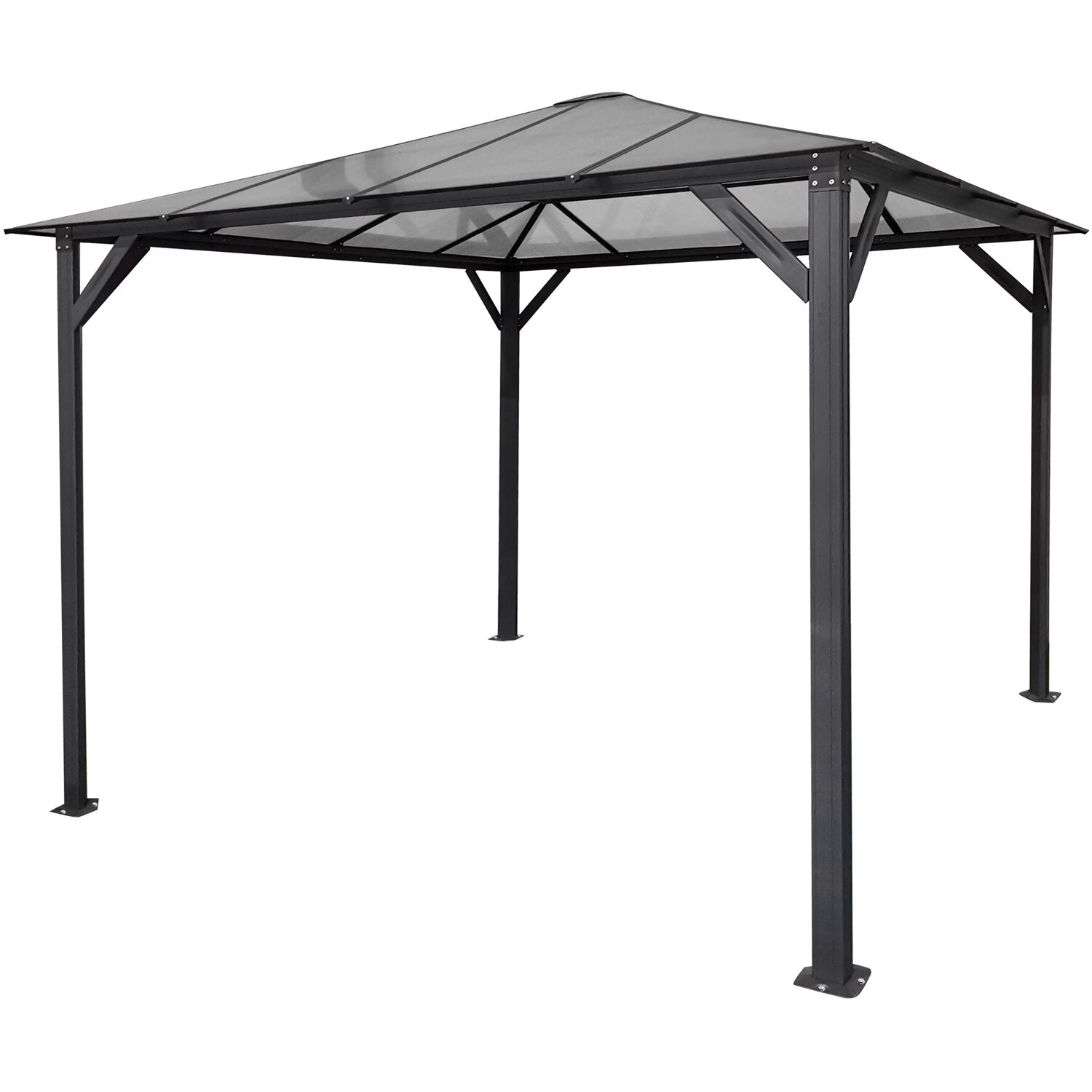 Hanover 10Ft. x 10Ft. Aluminum Hardtop Gazebo with Polycarbonate Roof