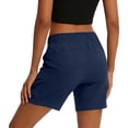 thumbnail image 6 of Qgtaibl Women's Cargo Shorts Elastic High Waisted Quick Dry Hiking Shorts with Multi Pockets Loose Fit Lightweight Outdoor Bermuda Shorts Navy XL, 6 of 7
