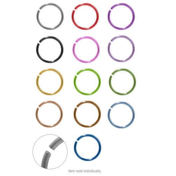 Ear Nose ring Hoop Jewelry Anodized Titanium 20g (0.8mm) 5/16" (8mm)