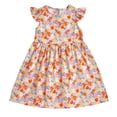 thumbnail image 2 of SGFCWSX Girls Floral Dress Flutter Sleeve Round Neck Summer Casual A-Line Dresses for Teens Red Size 15, 2 of 9