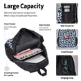 thumbnail image 4 of Disketp black Skull white Large Capacity Backpack Lunch Bag Pencil Case Combination 3 Piece Set for Student, 4 of 7