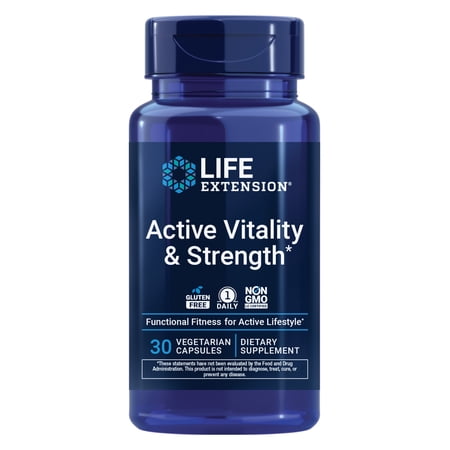 Life Extension Active Vitality & Strength Functional Fitness Muscle Health Physical Independence 1-Daily Non-GMO Gluten-Free 30 Capsules