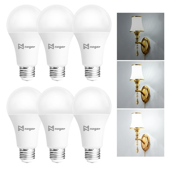 3 Way Light Bulbs 6 Pack, 30 70 100W Equivalent, 5000K Daylight, A19 3 Way E26 Light Bulbs for Reading, 500-1200-1600LM