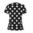 thumbnail image 5 of Wukai Black and White Polka Dot Casual V-Neck Graphic Tees for Women: Lightweight and Breathable Summer Tops with Stylish Design-Large, 5 of 8