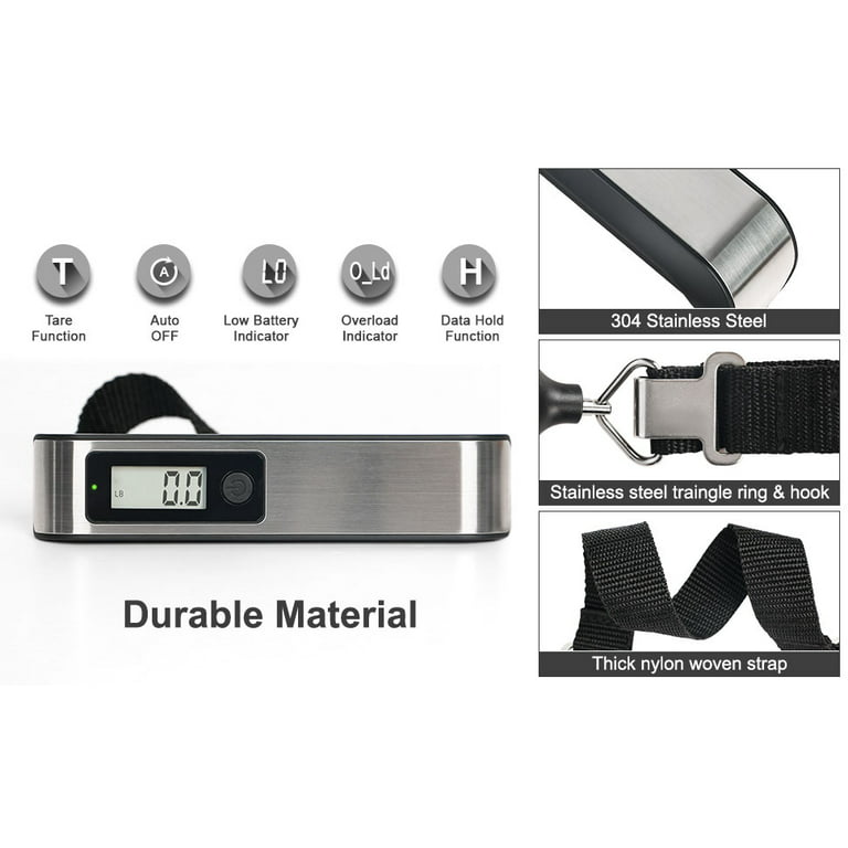 Travel Inspira TSA Approved Luggage Strap - Adjustable Length with  Combination Lock and Digital Luggage Scale 110 Pounds, Battery Included