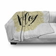 thumbnail image 3 of Hello Soft Flannel Fleece Throw Blanket, Brush Pen Lettering in Mosaic Style Modern Design Background, Cozy Plush for Indoor and Outdoor Use, 70" x 90", Black White Yellow, by Ambesonne, 3 of 6