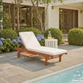 thumbnail image 2 of SAFAVIEH Newport Outdoor Patio Chaise Lounge Chair, Natural/Beige, 2 of 15