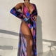 thumbnail image 2 of Gibobby Batas de baño mujeres spa Traje de baño Sexy con estampado de hojas para mujer, ropa de playa y batas de una pieza(Rosa caliente,CH), 2 of 3