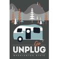 thumbnail image 3 of Washington, Go Unplug, Retro Camper (100% Cotton Canvas Reusable Tote Bag), 3 of 3