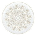thumbnail image 2 of Combo Set 8" Dessert Plates and 10" inch Round White Plastic Plates with Gold Medallion Print, Disposable China Like Party Plate, Heavy Duty Dinner Charger Plate, Salad, Wedding, Tableware (20), 2 of 5
