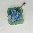 thumbnail image 1 of Ribbit Lapis Frog On Aventurine Lily Pad Sterling Silver Pendant | 1 1/4" Long |, 1 of 11