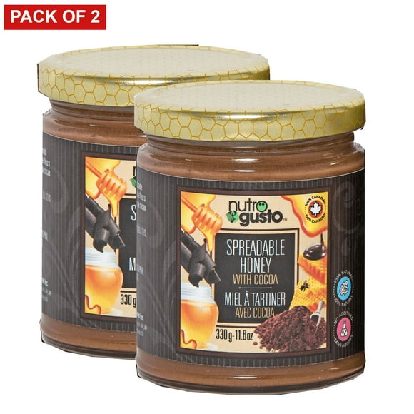 Nutro Gusto Pâte à Tartiner au Miel avec Cacao 330g (Pack de 2)