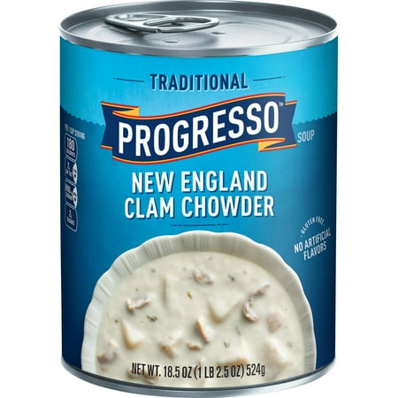 (3 Pack) Progresso Traditional New England Clam Chowder Soup, 18.5 (Best Healthy Canned Soups)