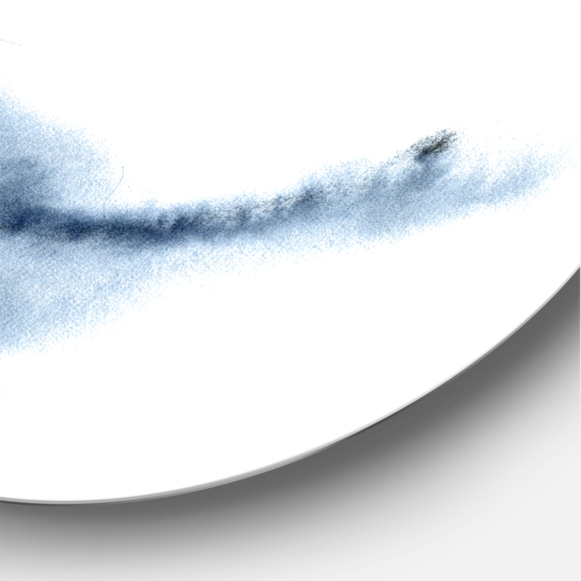 Designart 'Abstract Of Clouds Dark Blue Colored V' Modern Circle Metal Wall Art 36x36 - Disc of 36