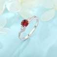 thumbnail image 5 of FJ Promise Rings for Her 925 Sterling Silver Engagement Ring Anniversary Wedding Eternity Ring Ruby July Birthstone Jewelry for Women Size 8, 5 of 6