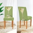 thumbnail image 3 of Yayeee 4 Pack Dining Chair Covers Stretch Parson Chairs Slipcovers Seat Protector, Martini with Olive, 3 of 6