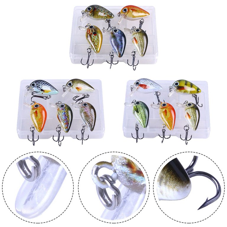 5Pcs Fishing Lure Hard Bait Crankbaits 2.7Cm 1.5G For Bass Catfish Salmon