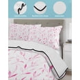 thumbnail image 4 of Quilts Twin XL Size, Pink Leaf Soft Comforter Bedding Set for Bed, Modern Botanical Foliage Plant Country Flower Lightweight Quilted Bedspread with Pillow Cover(2 Pieces) for All Season, 68x98 Inch, 4 of 6