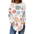 thumbnail image 1 of Pxiakgy Hauts de Pâques pour Femmes en Solde, Chemise à Manches Longues Imprimée Œuf de Pâques et Lapin Col Rond Décontracté Chandail en Molleton Printemps Pâques Lapin Œuf de Pâques Col Rond Ample Décontracté, 1 of 5