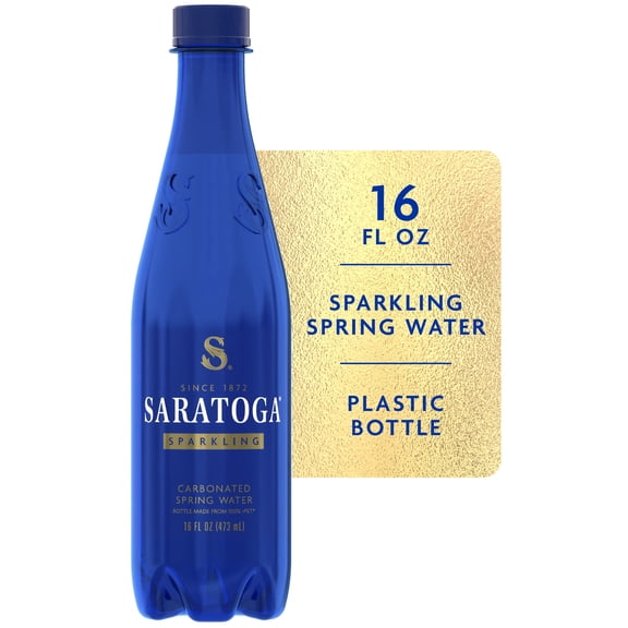 Saratoga Sparkling Spring Water, 16 fl oz, Single Plastic Bottle
