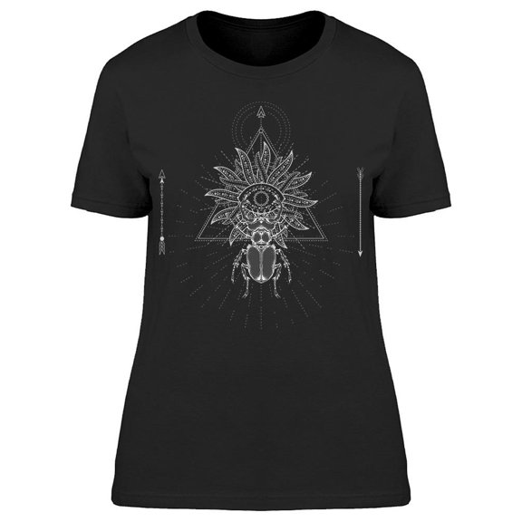 Stag Beetle Bug Tribal Sketch Tee Women's -Image by Shutterstock