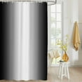 thumbnail image 4 of Fabric Shower Curtain, Black and White Gradient Bathroom Curtain with 12 Hooks Waterproof No Bad Odor Machine Washable Bath Curtains for Bathroom, Spa Room, 72"x72", 4 of 6