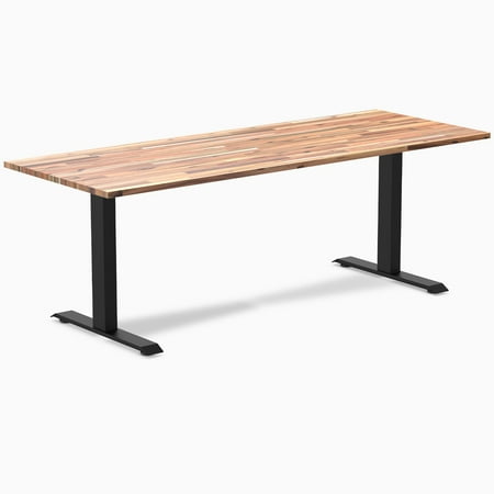 Desky Zero Softwood Office Desk - Acacia / 80 X 30 Inches / Matte Black