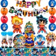 thumbnail image 1 of Dragon Ball Party Supplies, 111pcs Anime Birthday Decorations & Tableware - Blue Plates Tablecloth Balloon Banner Etc Cartoon Theme Party Supplies, 1 of 6