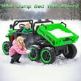 thumbnail image 4 of LUIBAS 24V Ride On Dump Truck Kids Car for Big Kids, 2-Seater Battery Powered Electric Car w/ Electric Dump Bed, 6 Wheels Tractor Ride On Toys, Green, 4 of 8