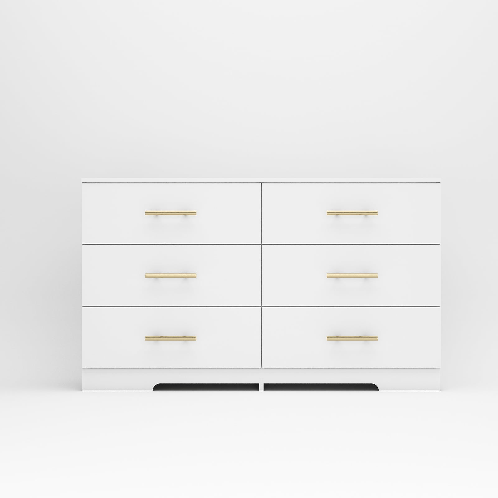 Kadyn White Chest of Drawer, 6 Double Drawer Dresser with Golden Handle, Modern Storage Cabinet for Bedroom Living Room, Nursery Dresser Kadyn White Chest of Drawer, 6 Double Drawer Dresser with Golden Handle, Modern Storage Cabinet for Bedroom Living Room, Nursery Dresser