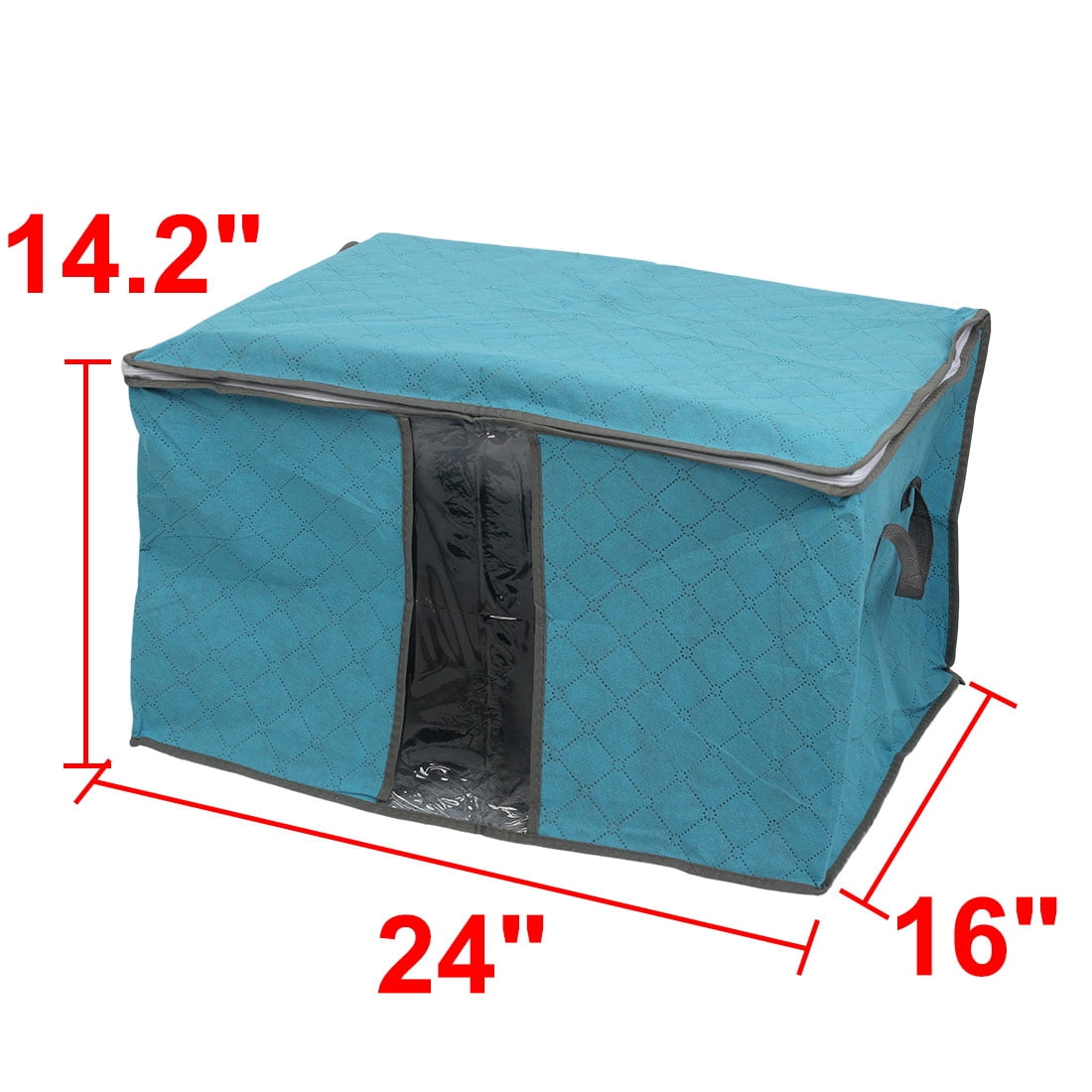 Unique Bargains Fabric Home Zippered Clothes Pillow Quilt Sheet Storage Bag Organizer Blue