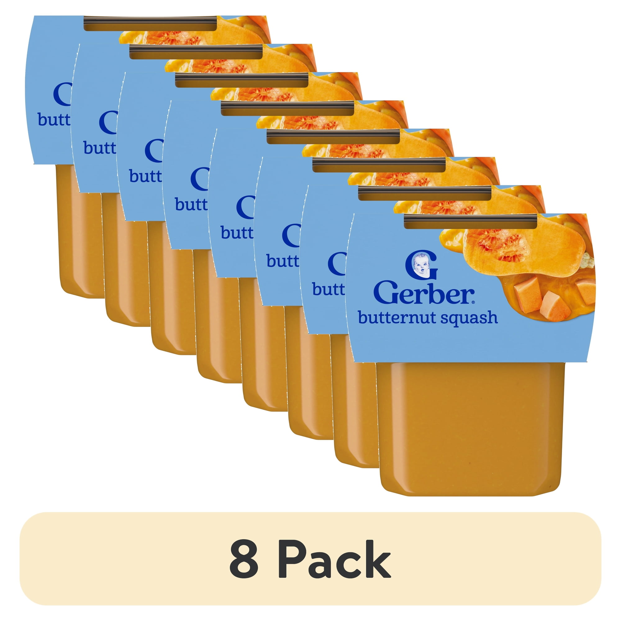 (8 pack) Gerber Stage 2 Baby Food, Butternut Squash Puree Tubs, Baby Puree 2PK 8 oz