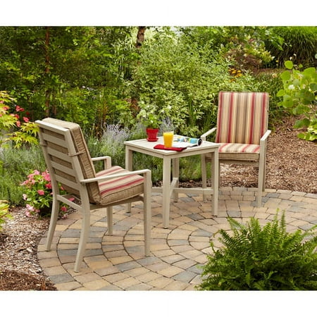 3 Pc Slat Bistro Set,off White