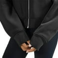 thumbnail image 3 of "Womens' Zippered Pocket Hoodie Sporty & Stylish Loose Fit Gym Sweatshirt For Fitness & Leisure" Unforgotten Coat Womens Cold Weather Coats down Jacket Women Warm Hooded Vest Heavy Jackets Puffy Coats, 3 of 7