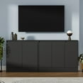thumbnail image 5 of Buffet Cabinet with 3 Doors, Coffee Bar Cabinet with Adjustable Shelf, Modern Kitchen Buffet Sideboard with Storage for Living Room, Kitchen, Black, 5 of 8