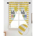 thumbnail image 2 of Swag Curtains, Hello Summer Slippers with Sun Yellow Stripes Rod Pocket Kitchen Curtains Valances Tier Curtains Swag Valance Curtains for Bedroom Living Room 36" x 36", 2 Panels, 2 of 6