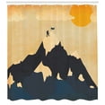 thumbnail image 3 of Ambesonne Vintage Shower Curtain, Man on the Mountaintop, 69"Wx75"L, Orange Mustard Dark Blue, 3 of 3