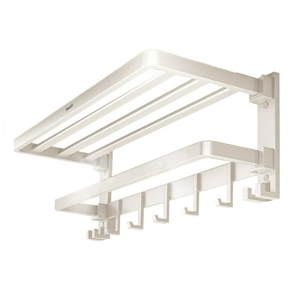 Pemiz Towel racks, 24 Inch Towel Rack with Towel Bar Holder Foldable Towel Shelf
