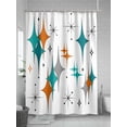 thumbnail image 5 of Mid Century Modern Shower Curtain, Turquoise Orange Grey Bathroom Decor Curtains Set with Hooks, Waterproof Fabric Home Accessories， Stall 54 X 78 Inch, 5 of 6