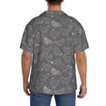 thumbnail image 3 of Balery Funny Chicken Camisa Casual de Manga Corta con Botones para Hombre, Texturizada, Estilo Cubano, para Playa, Verano-X-Large, 3 of 5