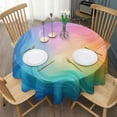 thumbnail image 3 of Rainbow Tie Dye Swirl Pattern Round Tablecloth 60"x60",Wrinkle Wipeable Table Cloth for Kitchen Dining Room Picnic Patio Party, 3 of 6