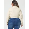 thumbnail image 4 of GRACE & GRANDEUR Women's Plus Jean Jackets Button Down Denim Bomber Jacket, 4 of 6