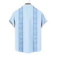 thumbnail image 6 of Lovzfmll Casual Vintage Bowling Camp Short Sleeve Beach Shirt, Men's Summer Button Up with Soft Breathable Fabric Light Blue, L, 6 of 6