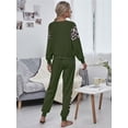 thumbnail image 2 of Womens Tracksuit Sets 2 Piece Sweatsuits Pullover Sweatpants Knit Sweater Top Suits Outfits,Green,Large, 2 of 4