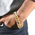 thumbnail image 2 of Pompeii Men's Figaro Link 14k Gold (135gram) or Platinum (217gram) 15.5mm Bracelet 8.5", 2 of 2