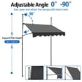thumbnail image 4 of PRIJESSE 78"×118" Manual Retractable Awning, Outdoor Sunshade, NO Drilling Patio Awning Shelter, Angle & Height Adjustable, with UV Protection, Balcony Shelter for Patio, Garden, Dark Gray, 4 of 9